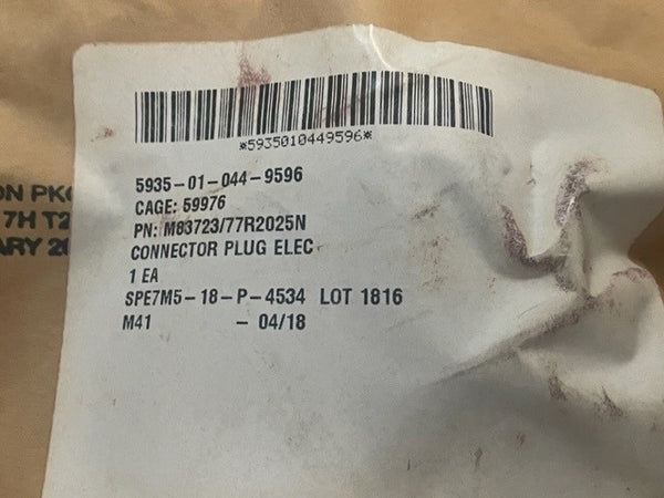 Amphenol M83723/77R2025N Electrical Plug Connector NSN:5935-01-044-9596