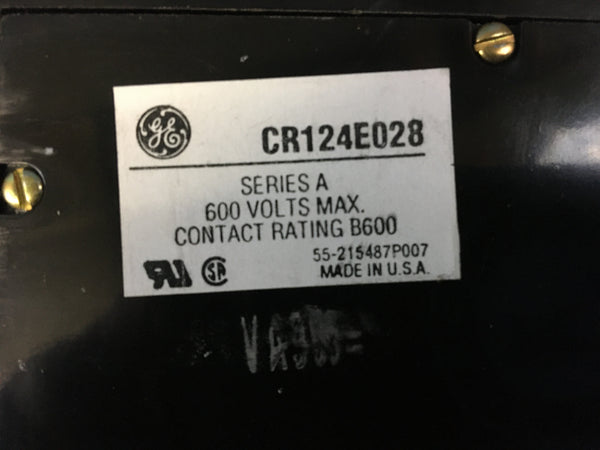 General Electric CR124E028 Thermal Relay 600V 10A NSN:5945-00-964-7760