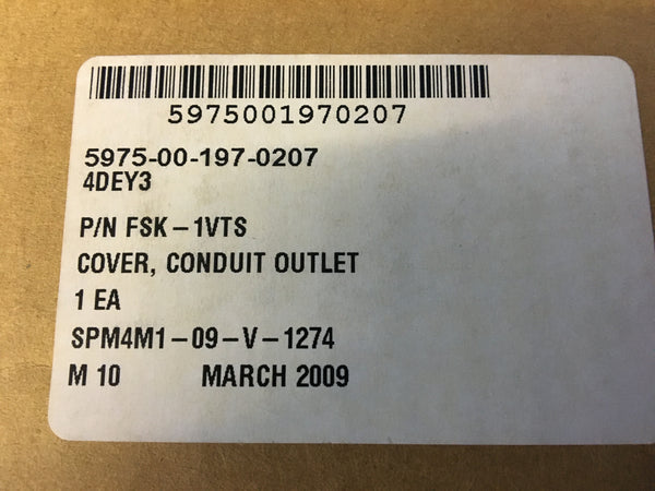 Crouse Hinds FSK-1VTS Conduit Outlet Cover NSN:5975-00-197-0207