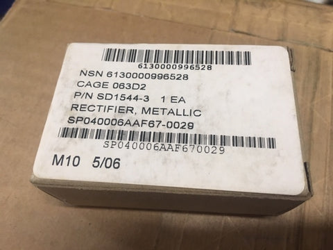 Metallic Rectifier P/N:SD1544-3 NSN:6130-00-099-6528