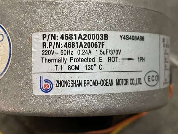 Zhongshan Broad-Ocean Motor 4681A20003B Motor 220V 60HZ 0.24A