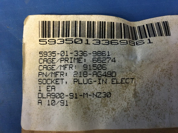 Tyco 218-AG49D Plug-in Electronic Components Socket NSN:5935-01-336-9861