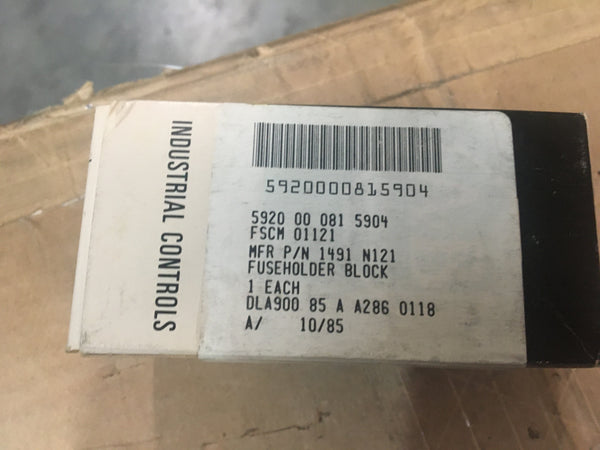 Allen Bradley Block Fuseholder, 30Amp 250V NSN:5920-00-081-5904 Model:1491-N121